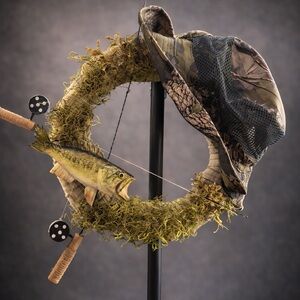 NWT Luxury Handmade Fishing Wreath | Rustic Cabin Decor | Fishing | Gift for Him